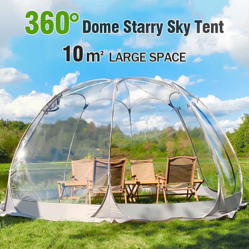 Starry Sky Camping Dome Tent, 4-8 Person, Wind/Rainproof, Quick Setup - silverfoxgoods